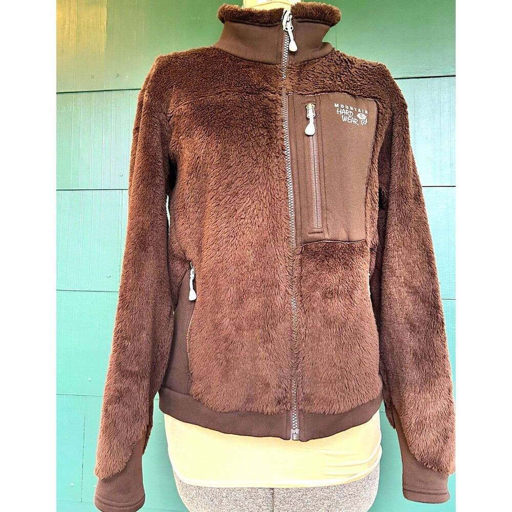Mountain Hardwear Polartec Fleece Jacket Thermal Pro Brown Teddy Zip Small